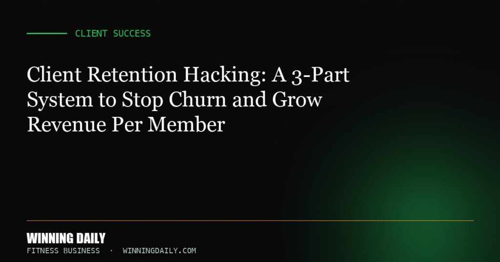 Client Retention Hacking: A 3-Part System to Stop Churn and Grow Revenue Per Member